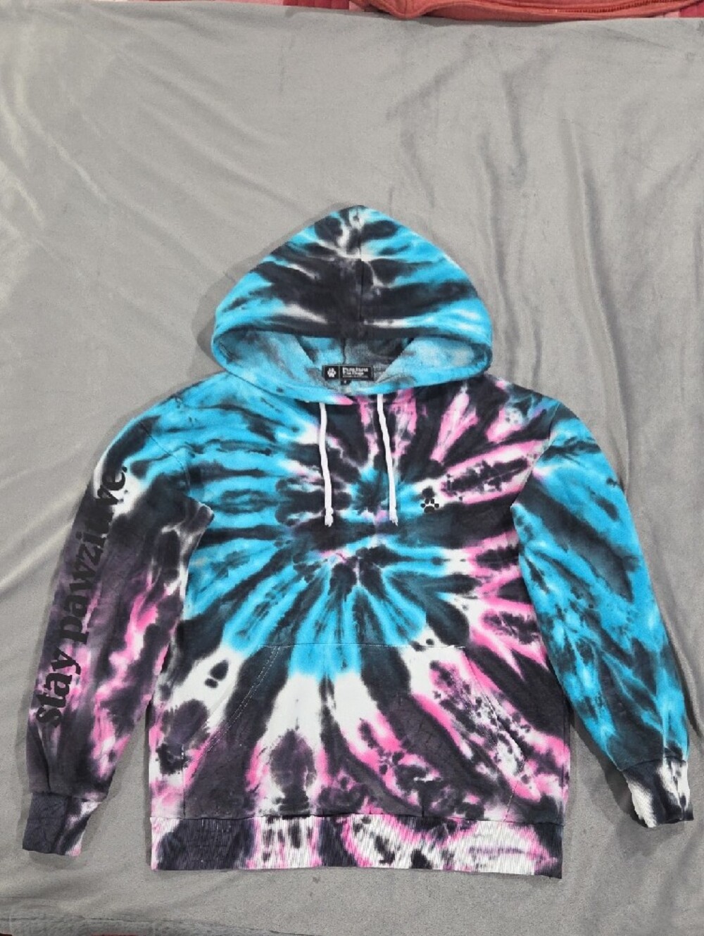 Pawz Saves The Dogs Tie-Dye Hoodie - Blue & Black